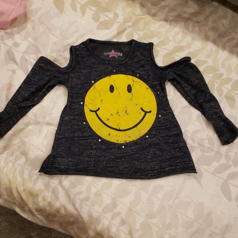 Hannah sky cold shoulder shirt